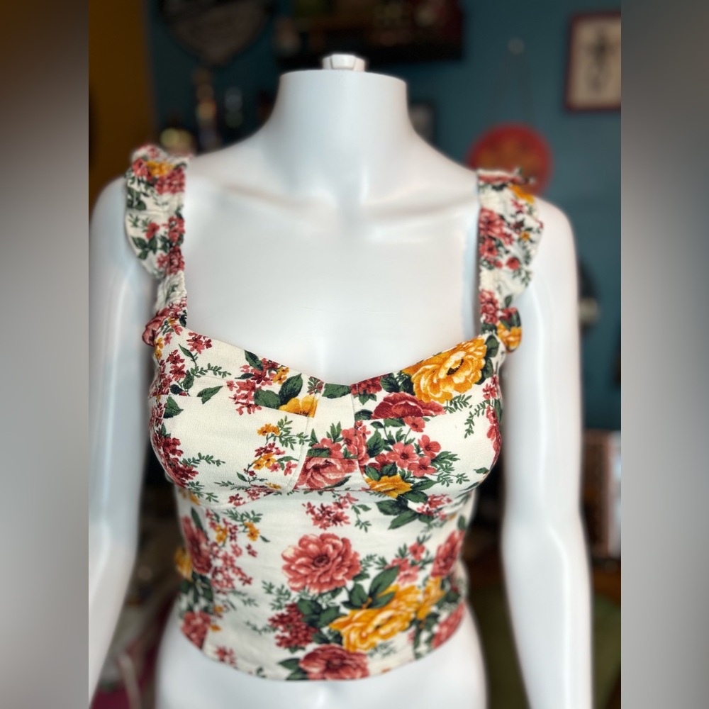 NWT American Eagle Floral Bustier Style Top